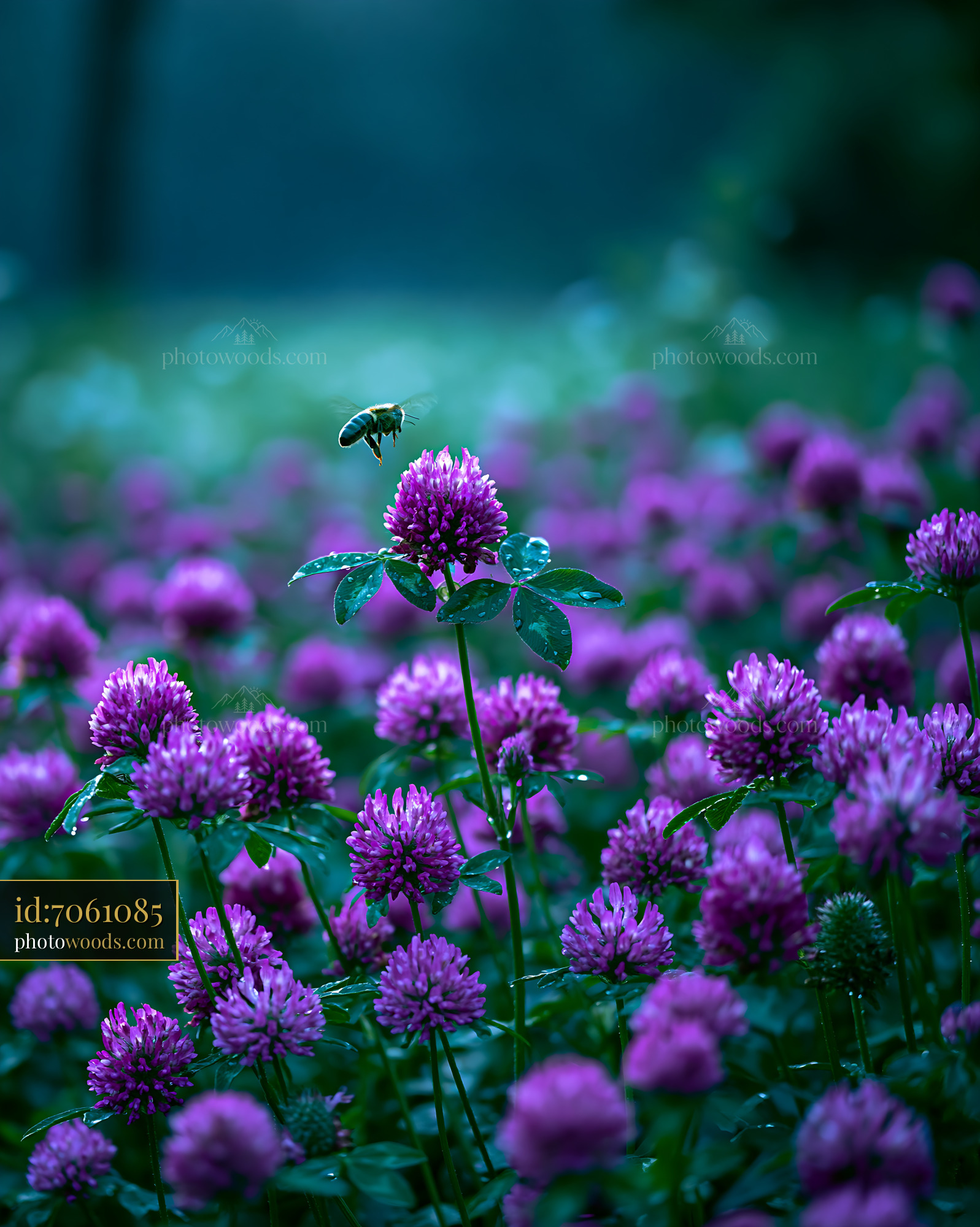 Clover Blooming in a Meadow During Morning Light