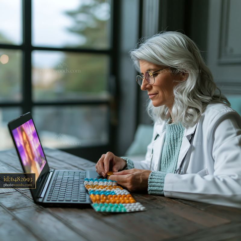 Doctor Engaging in Telemedicine Video Consultation at Home