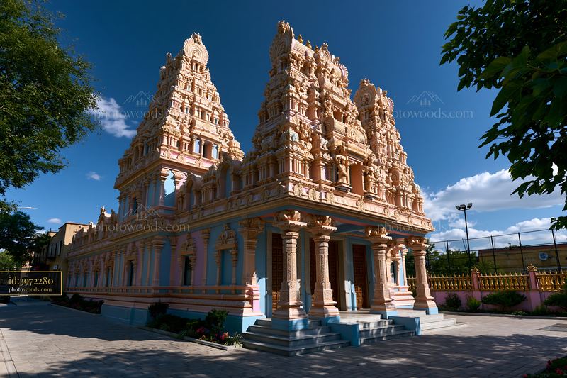 Geeta Temple Ashram in Elmhurst NY With Clear Blue Sky