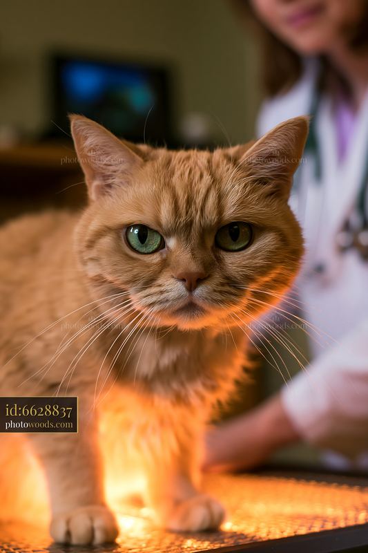 Cat during a veterinary examination