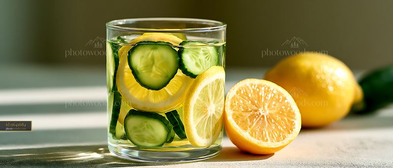 Glass of Infused Water With Lemon and Cucumber