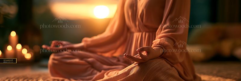Hands Resting Open on Knees in a Calm Seated Position During Sunset