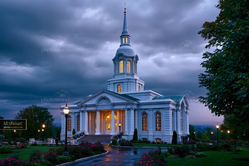 Hartford Church With Stormy Skies at Dusk