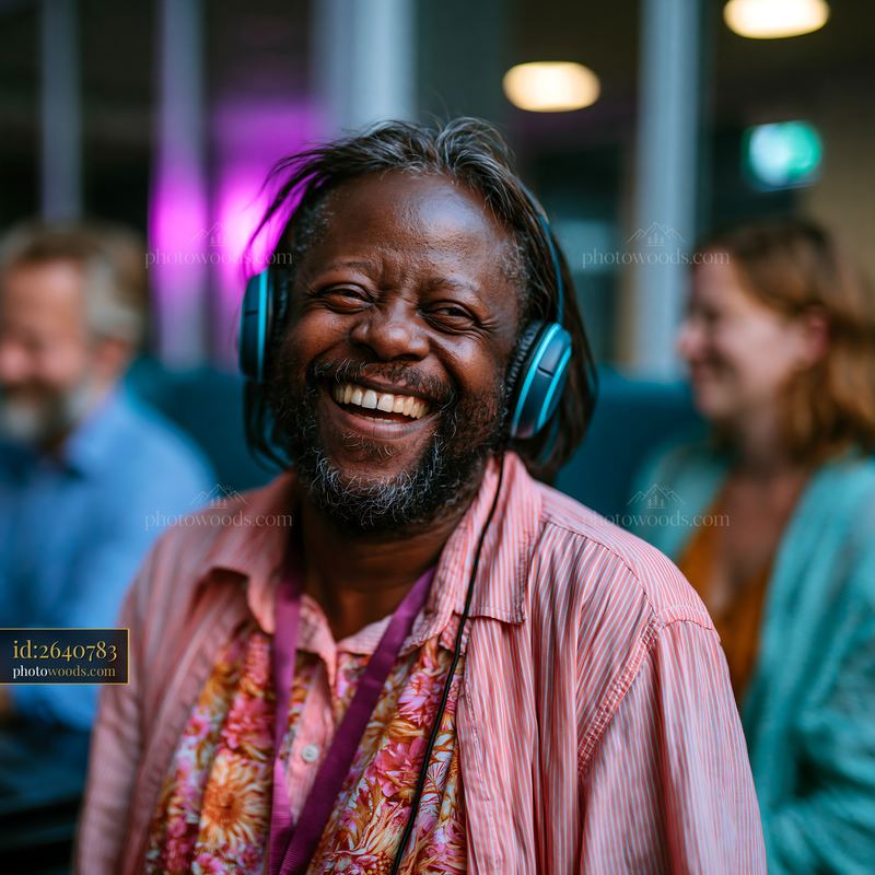 Neurodivergent Employee Enjoys Music With Headphones