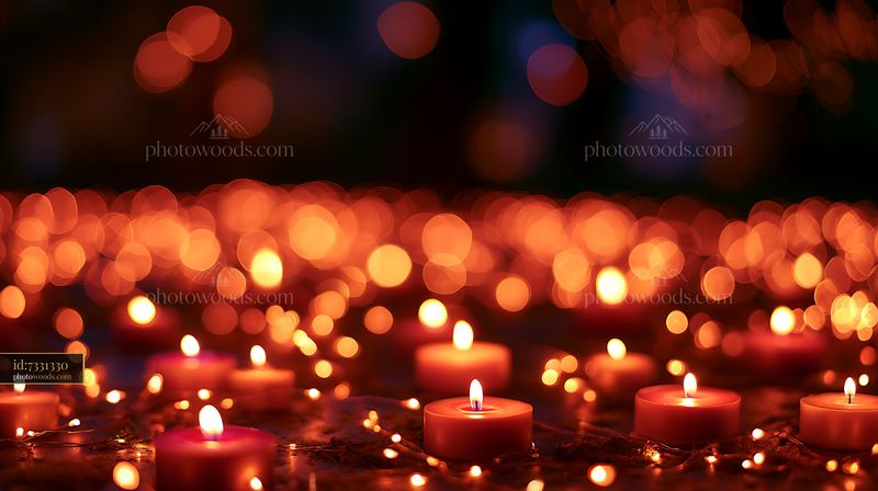 Soft glow of candles creating warm light in a dark setting