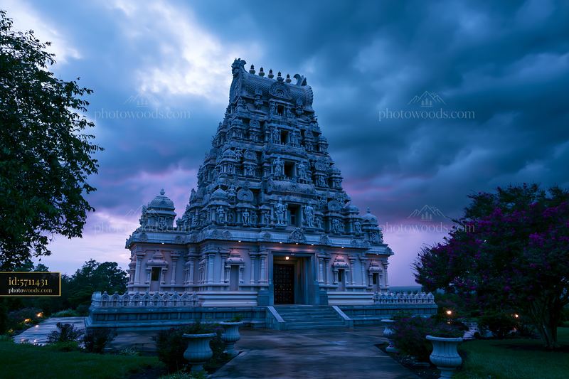 Photorealistic Architectural Photography of Yogav Temple at Dusk