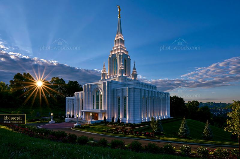 Pittsburgh Temple Under Sunset Sky in Pittsburgh, Pennsylvania