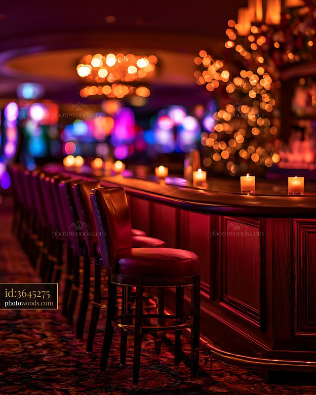 Bar with glowing candles in a vibrant nightlife setting
