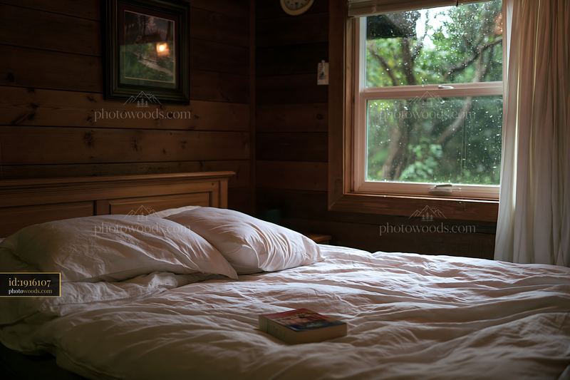 Rustic bedroom with linen bedding and natural light