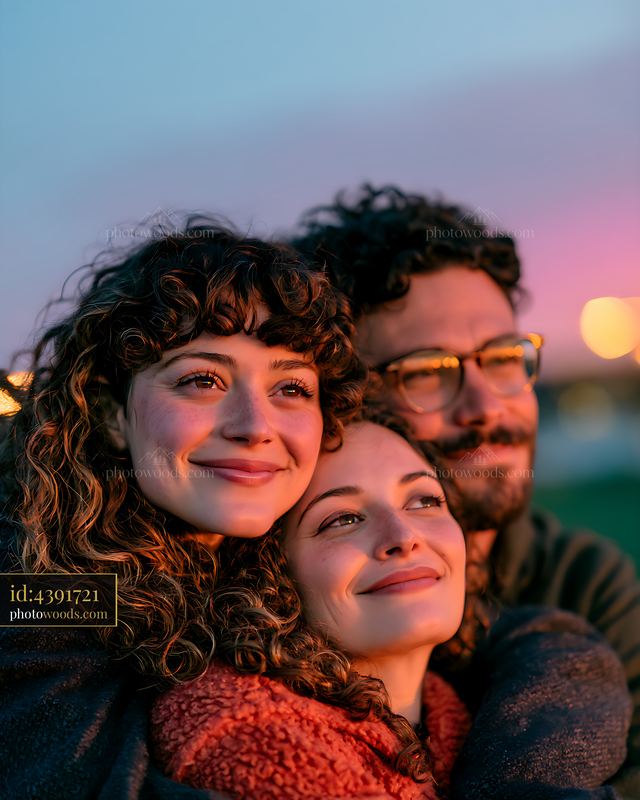 Friends enjoying time together during sunset outside
