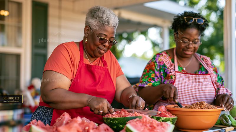 Senior spouses preparing a family meal together in a home kitchen