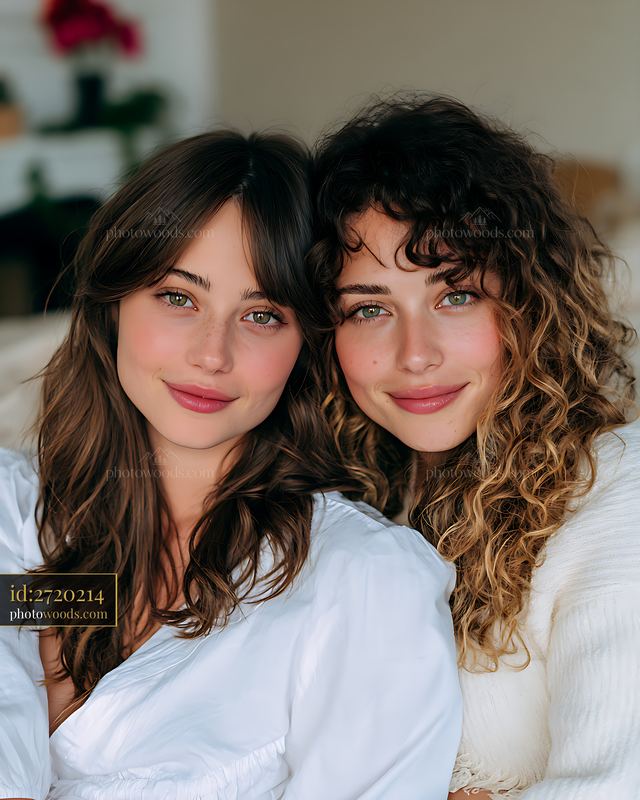 Two Women Affectionately Resting Heads in a Cozy Setting