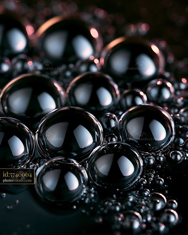 Water Droplets on a Dark Surface Reflecting Light