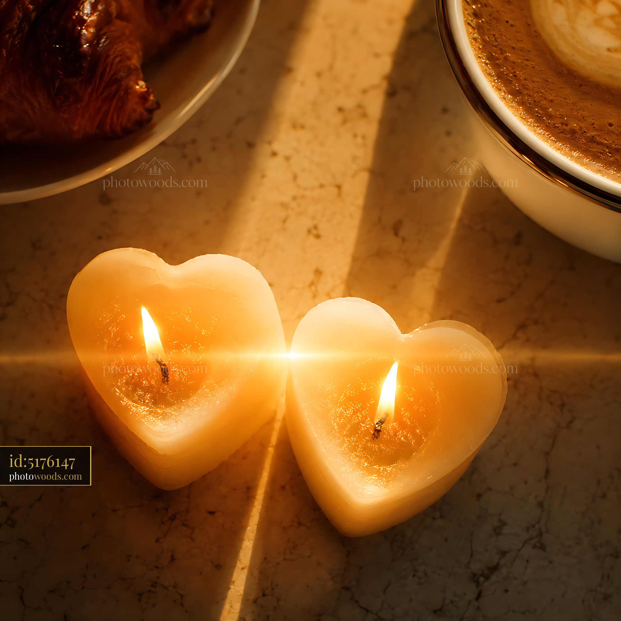 Heart-shaped Candles Light up a Cozy Coffee Table Setting