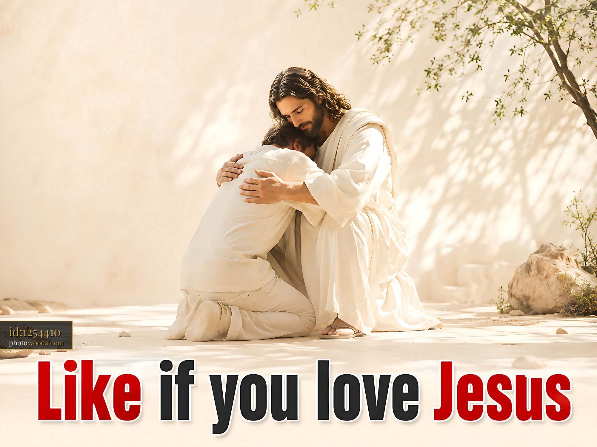 Jesus Embraces a Person With Love and Compassion in a Bright Setting