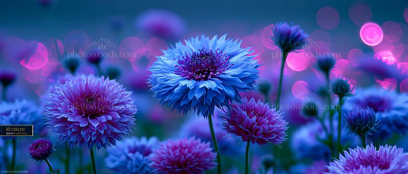 Flowers Bloom in Vibrant Colors Under Soft Evening Light