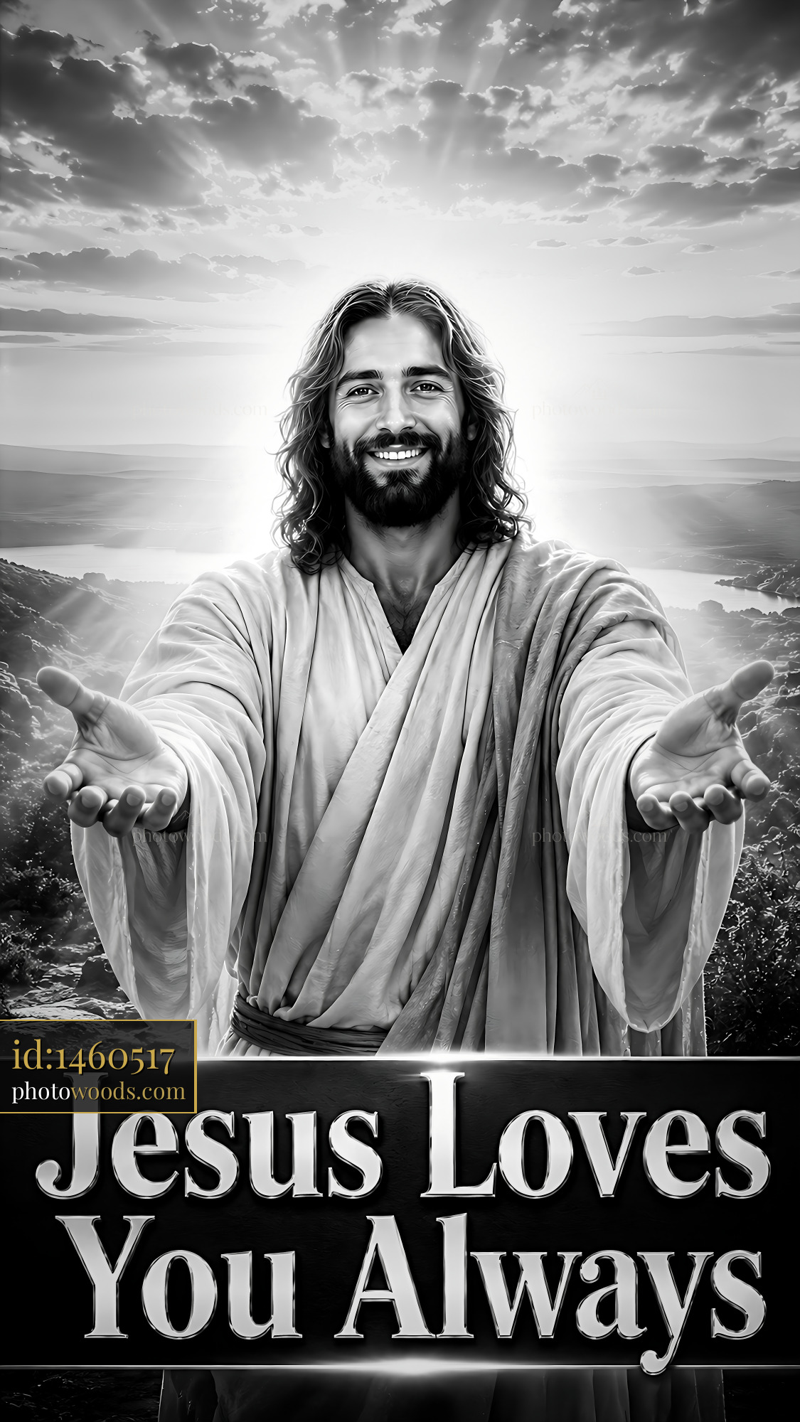 Jesus With Open Arms Asks for Love and Connection in Black and White