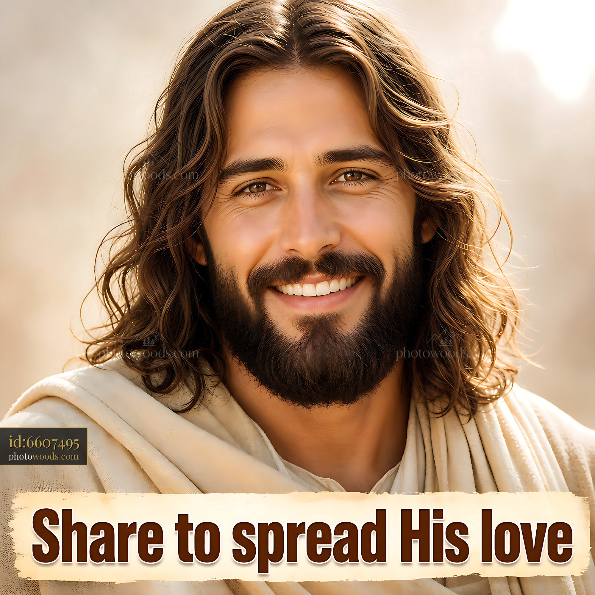 Man With Long Hair and Beard Smiles While Spreading a Message of Love