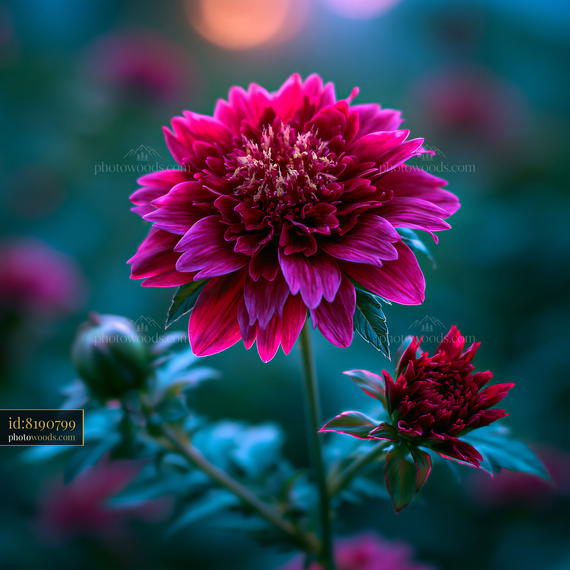 Flower Blooms in Garden With Soft Light and Vibrant Colors