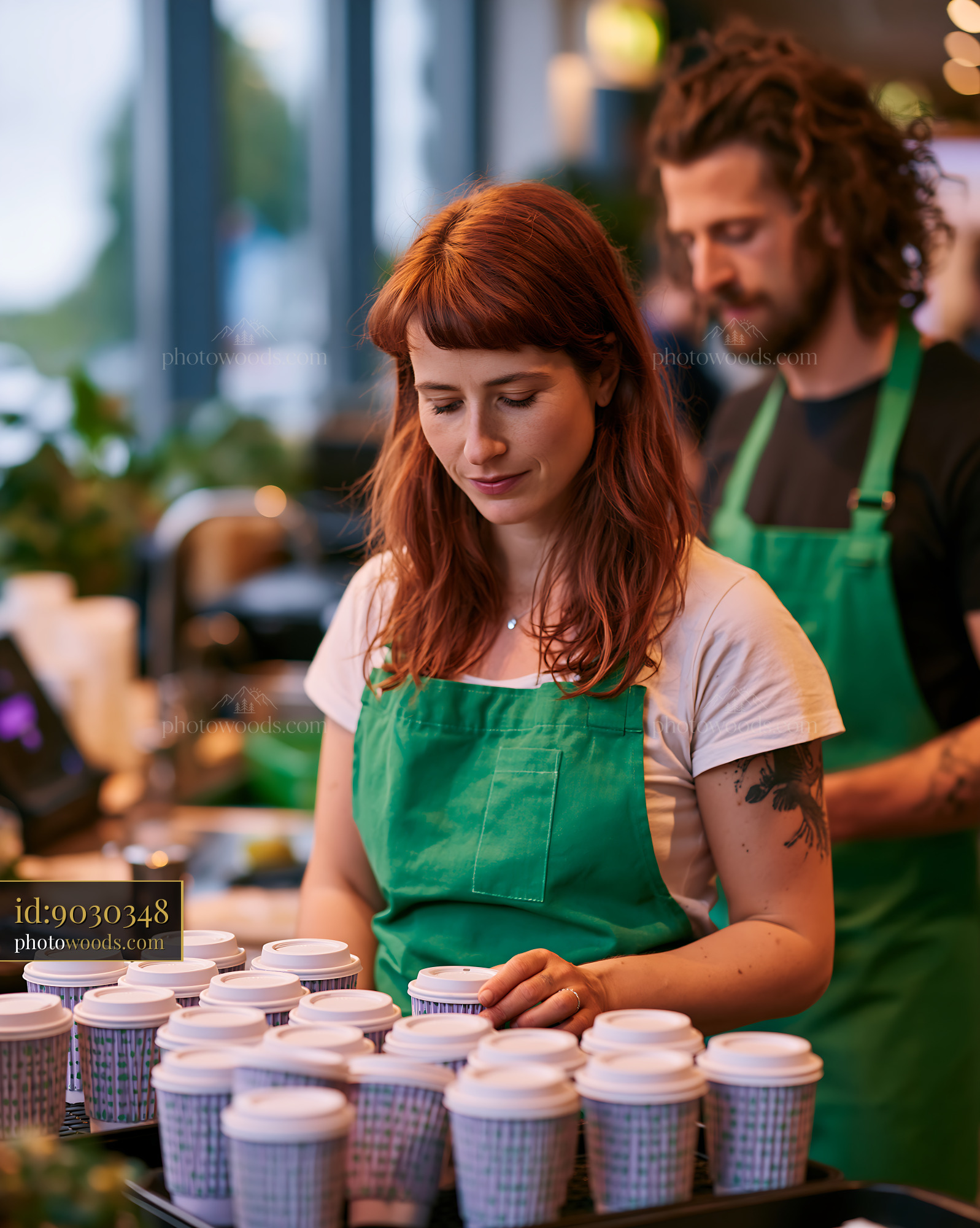 Sustainability Team Working Together in a Coffee Shop