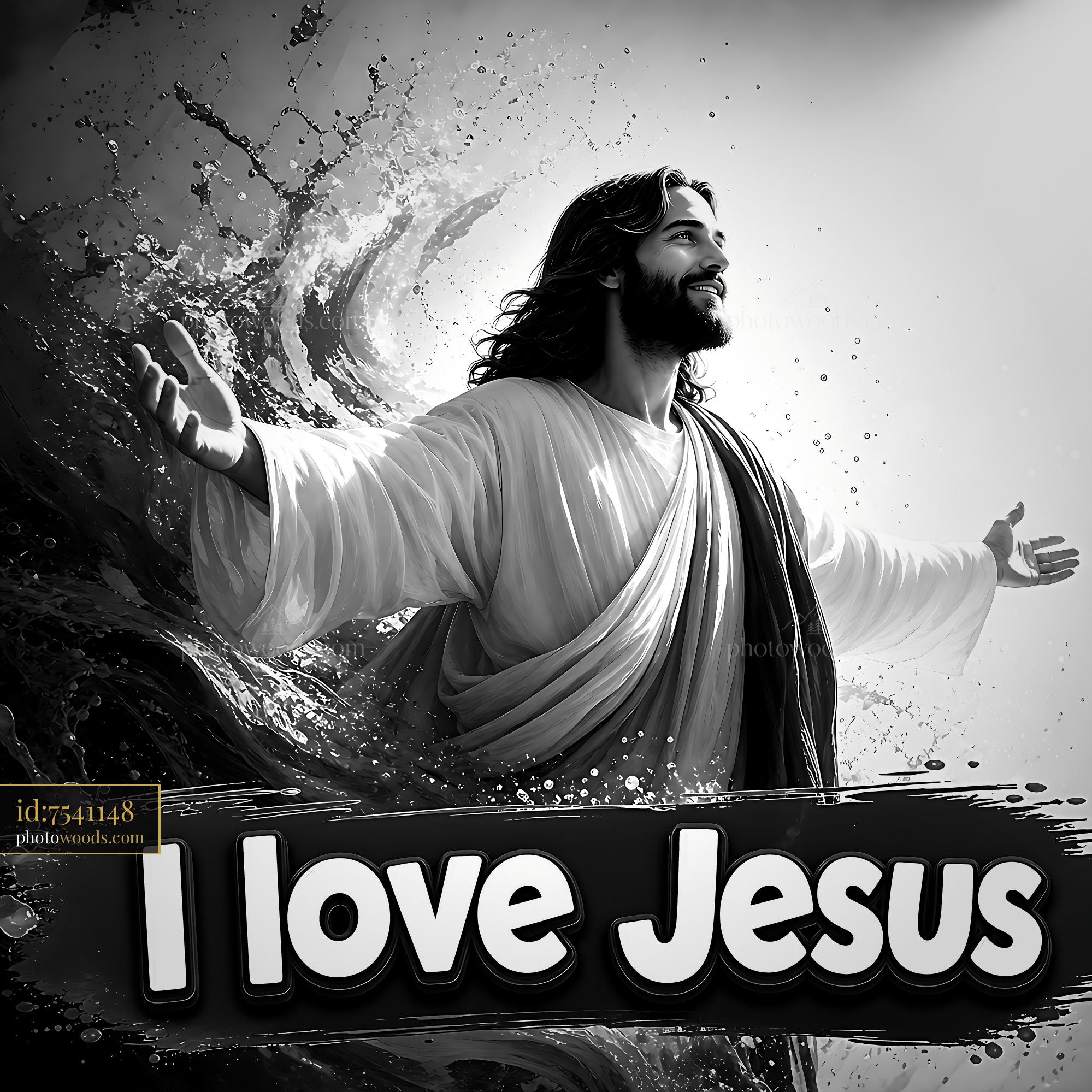 Jesus With Open Arms Expressing Love and Joy in a Dynamic Scene