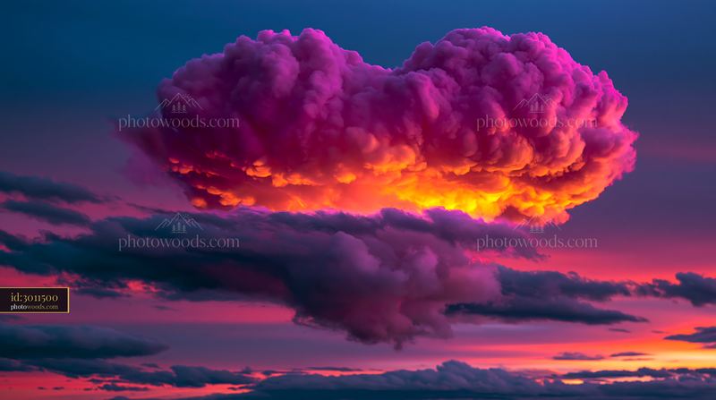 Colorful clouds during sunset over the horizon