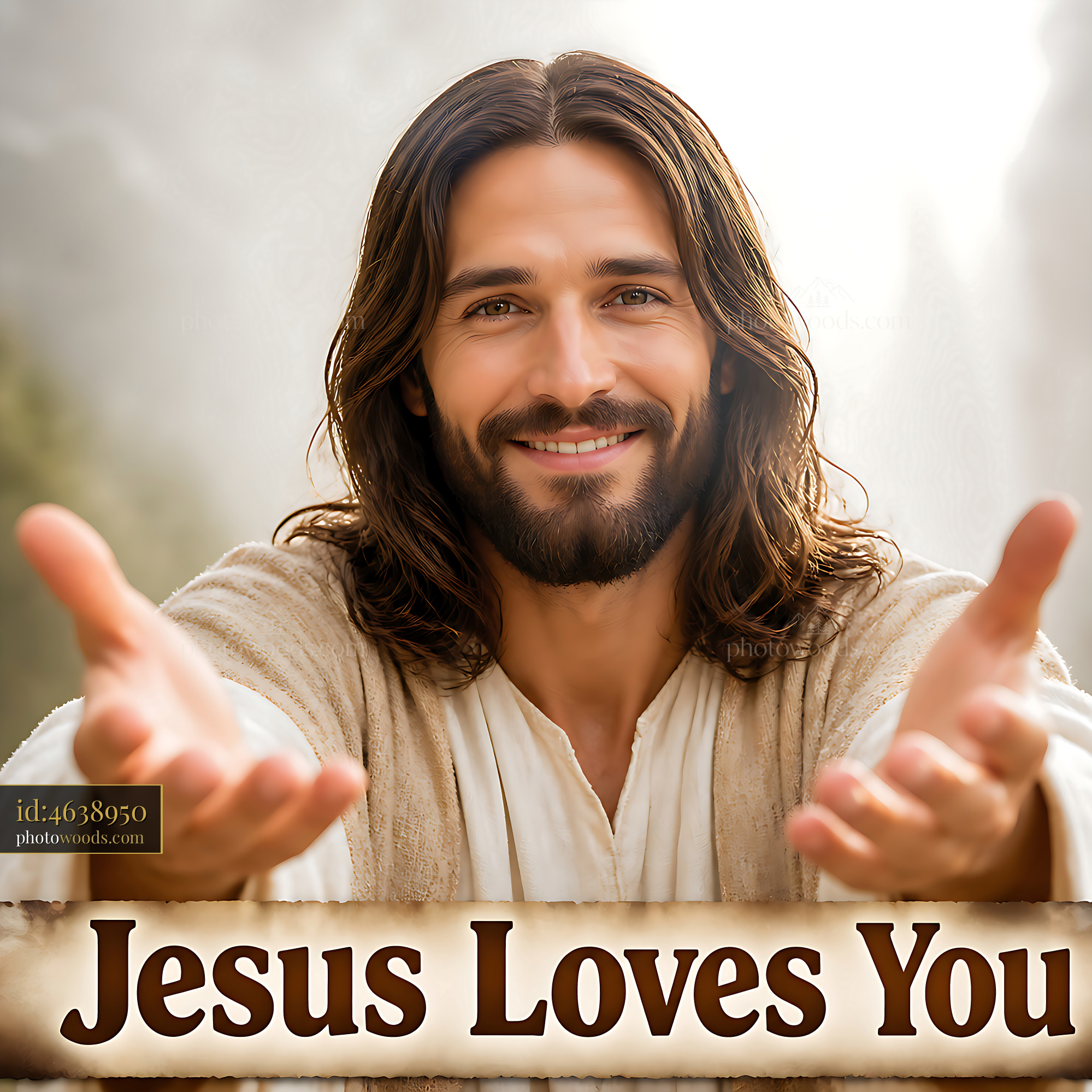 Man With Long Hair Offers Hands, Showing Compassion in Sunlight