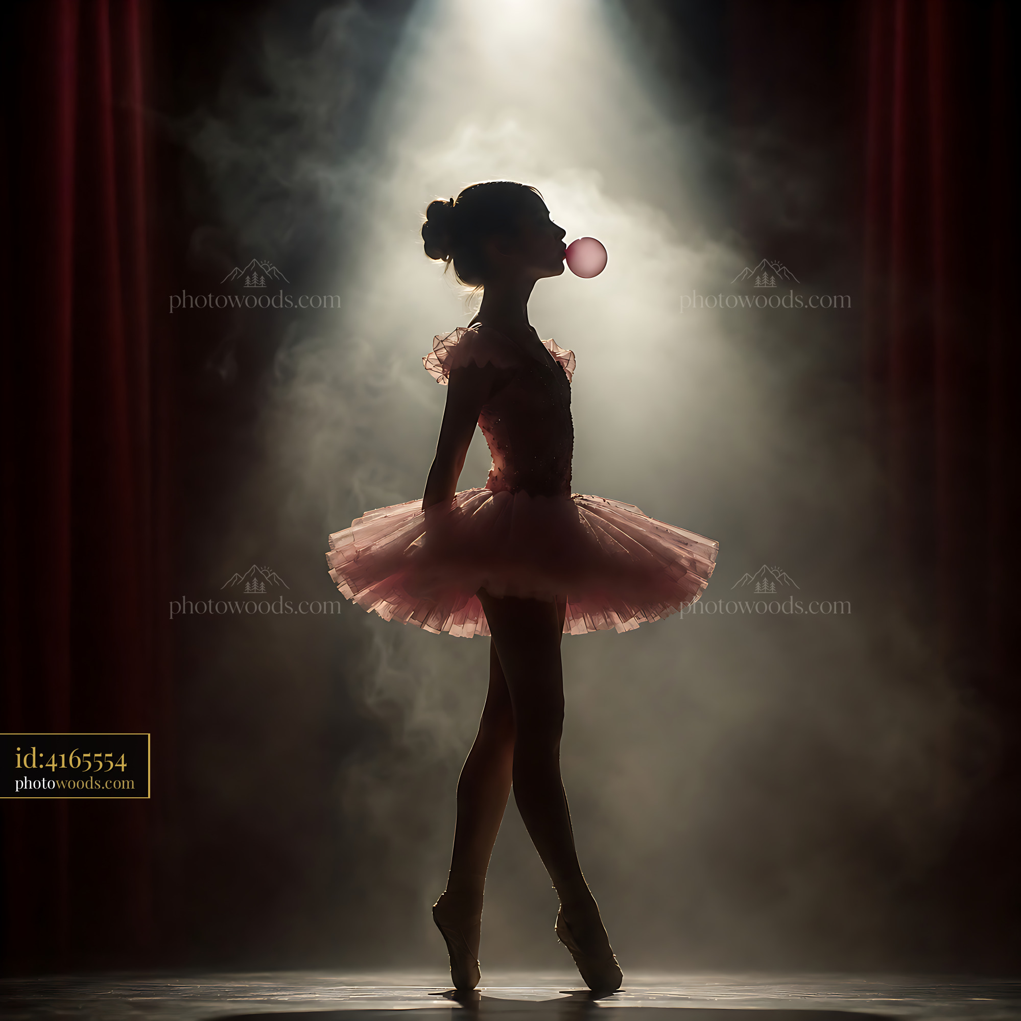 Ballerina Blows Bubble Gum on Stage During Performance