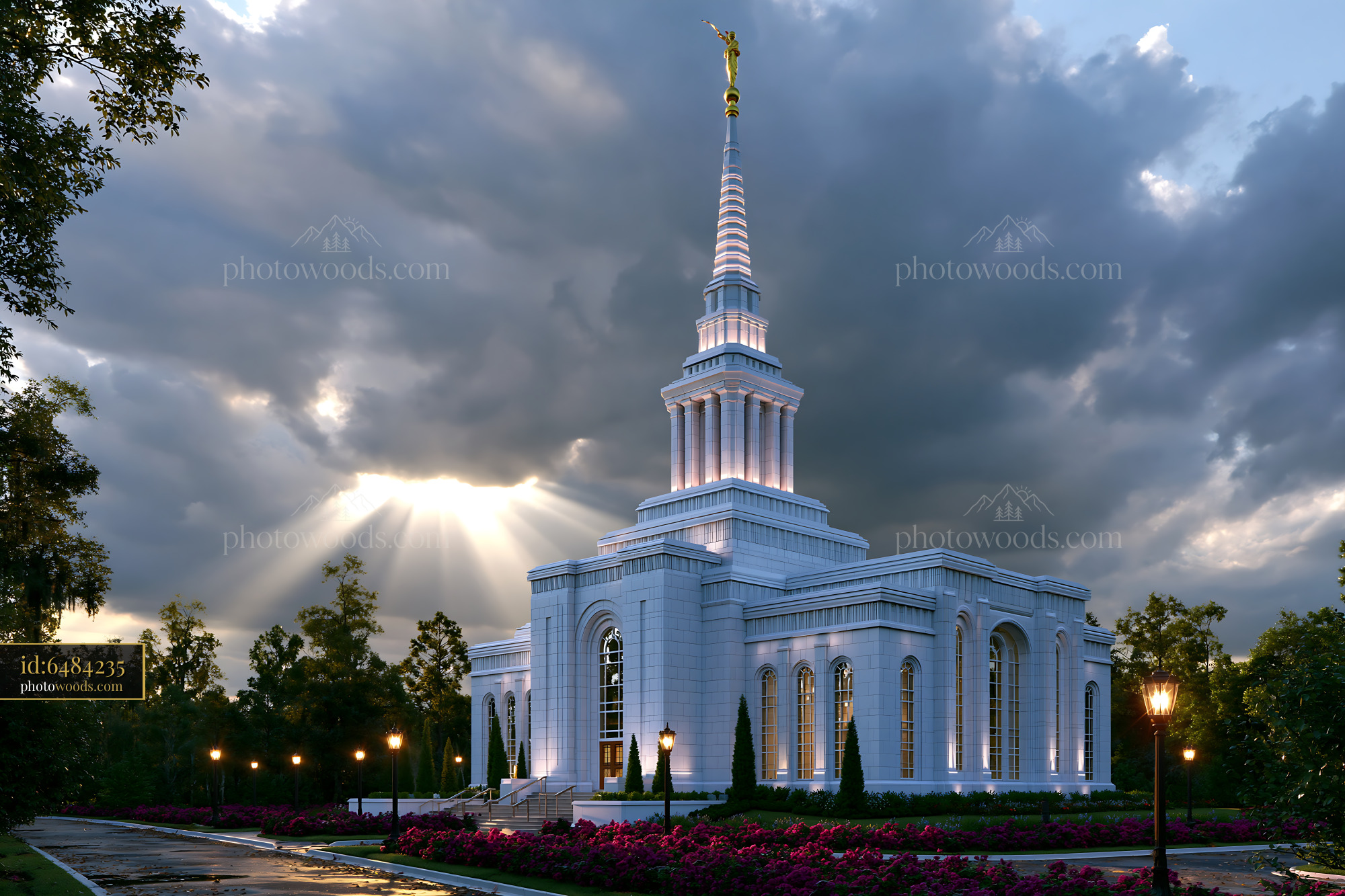 Photorealistic Architecture of Talla Temple in Clouds