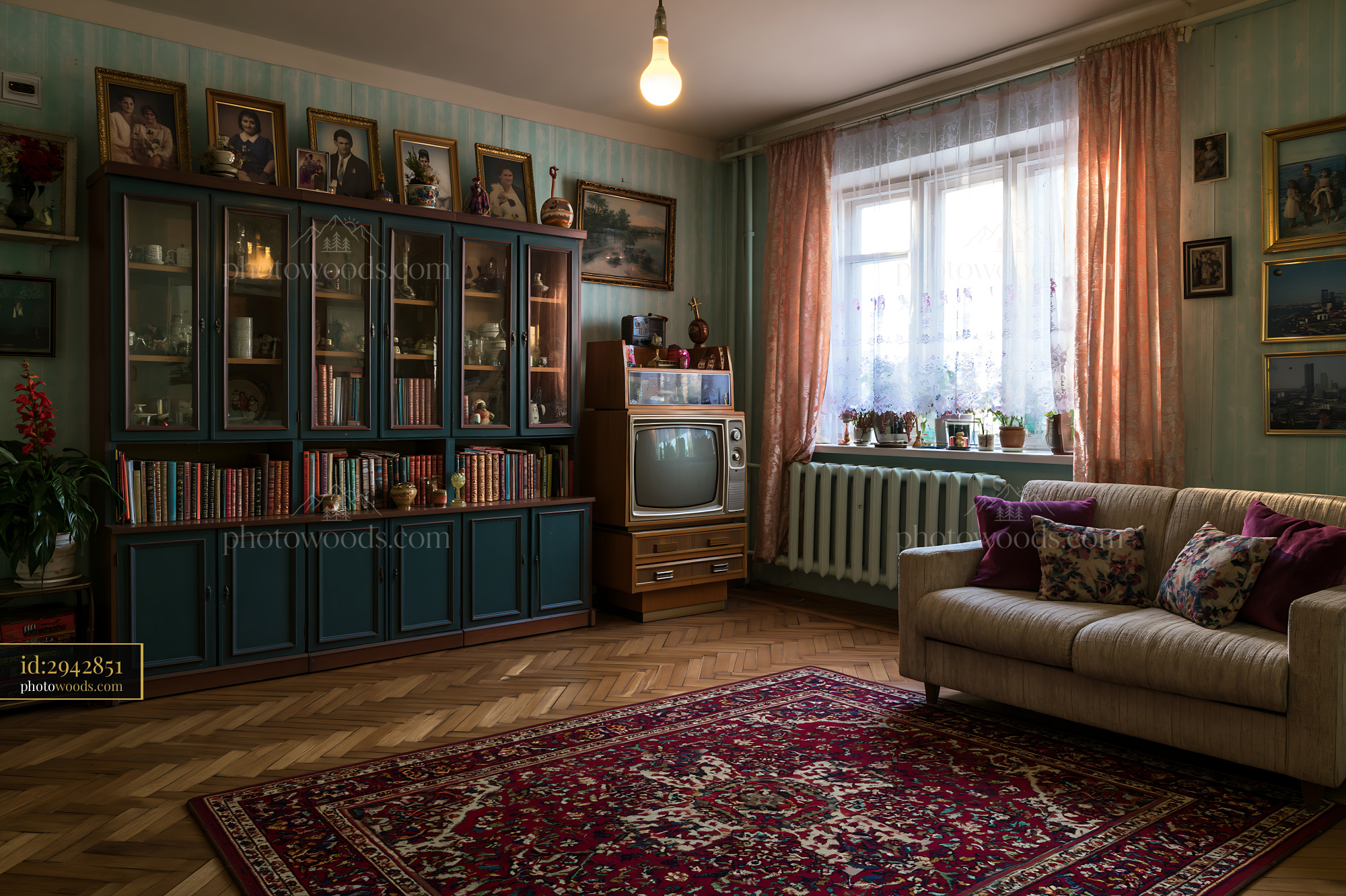 Soviet Living Room With Vintage Furniture and Decor in Muted Tones