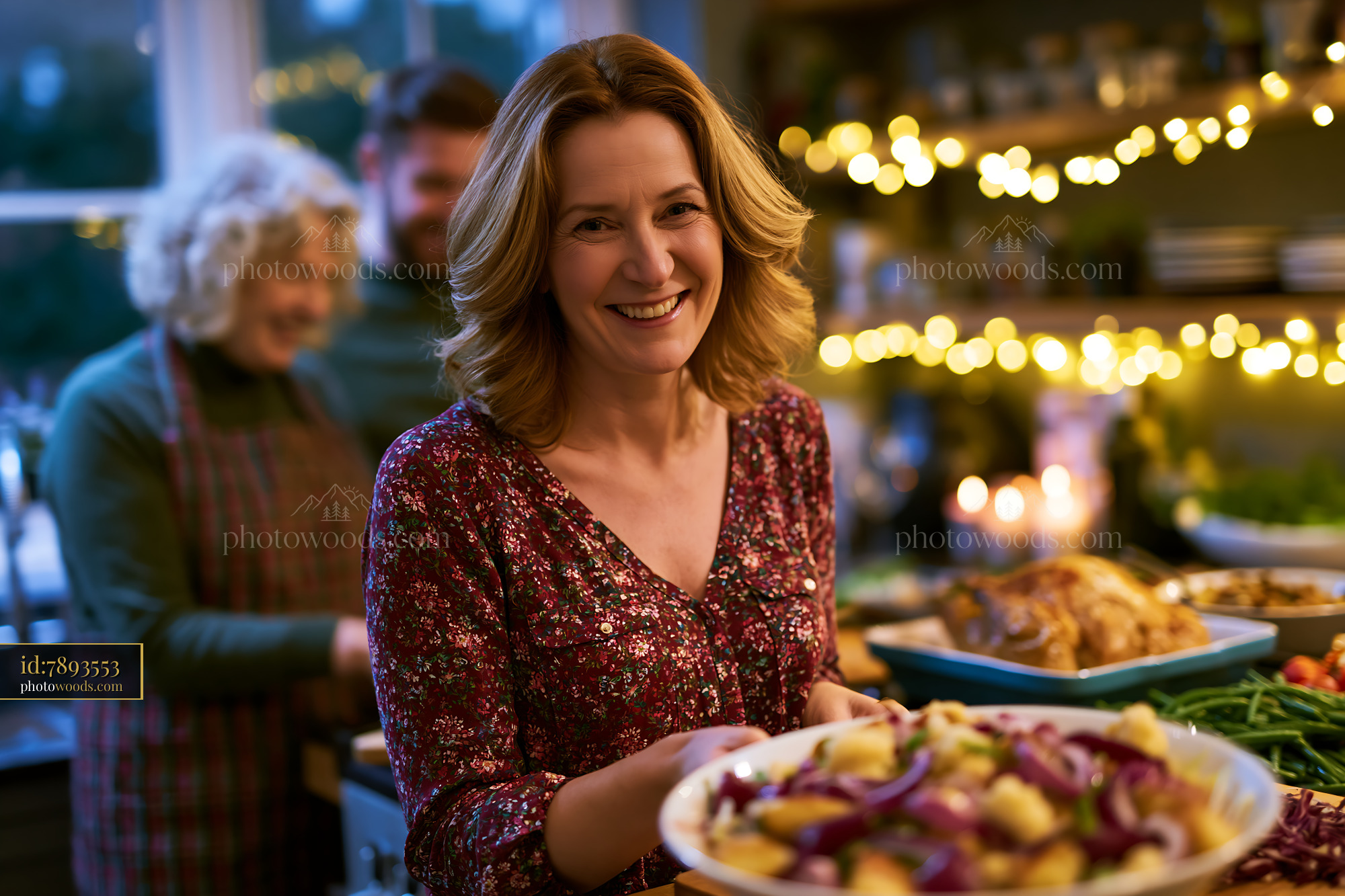 Family Preparing Traditional Festive Food at Home During Celebration