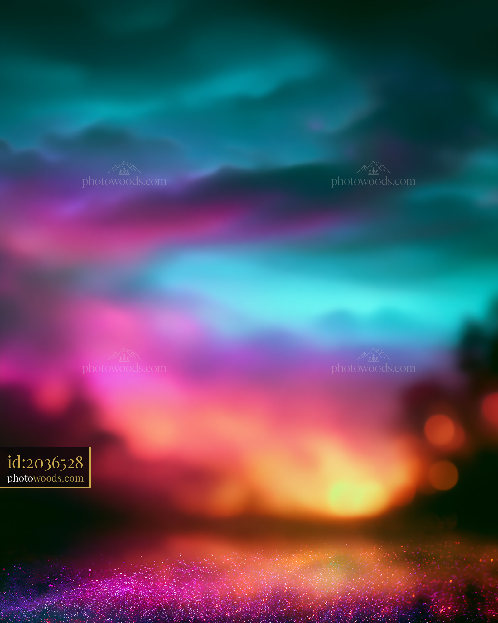 Colorful Sky at Sunset With Clouds and Bright Hues of Pink Orange