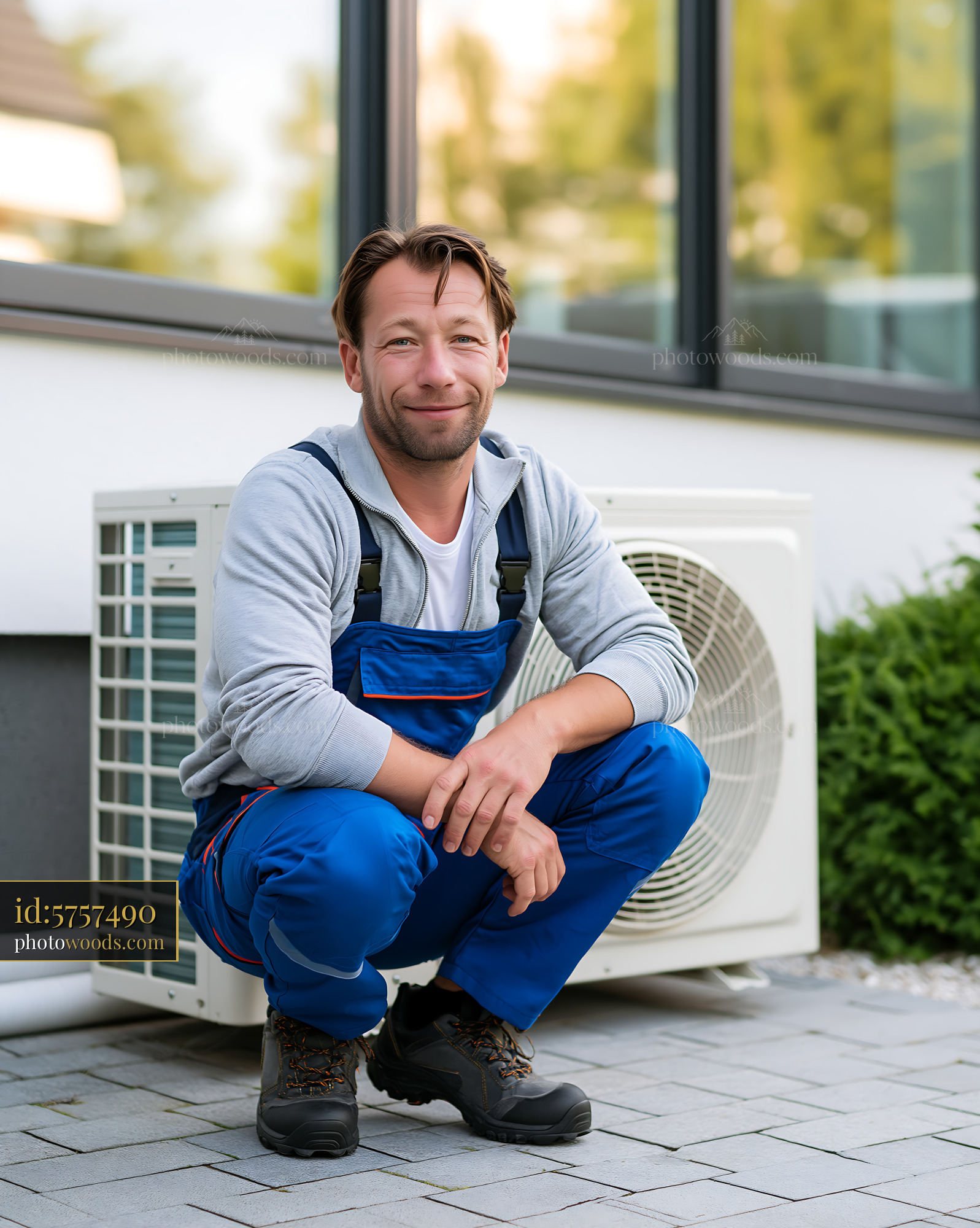 Heating Technician Working on Heat Pump Installation