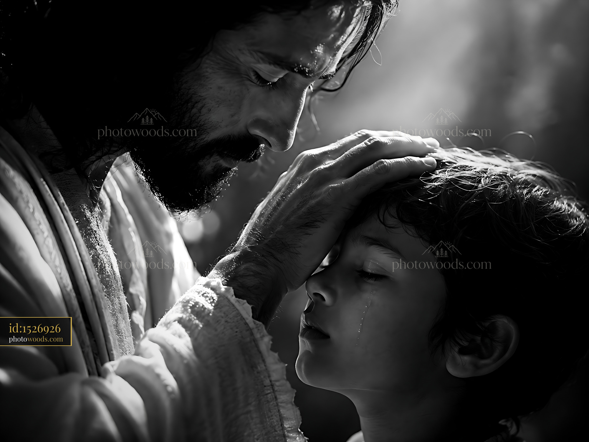 Man and Child Share a Moment of Connection and Tenderness