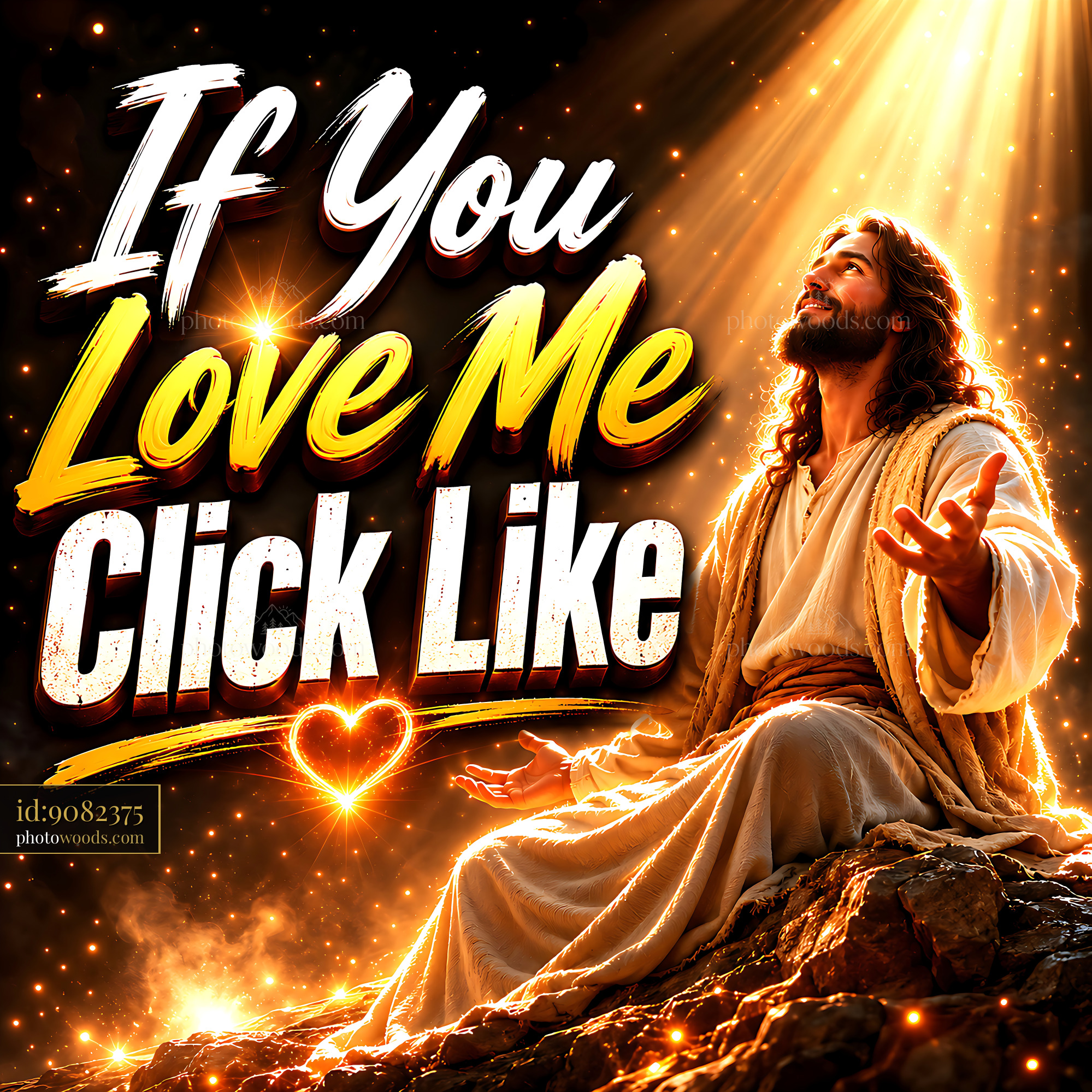 Jesus in a Moment of Joy With Light Shining in the Background