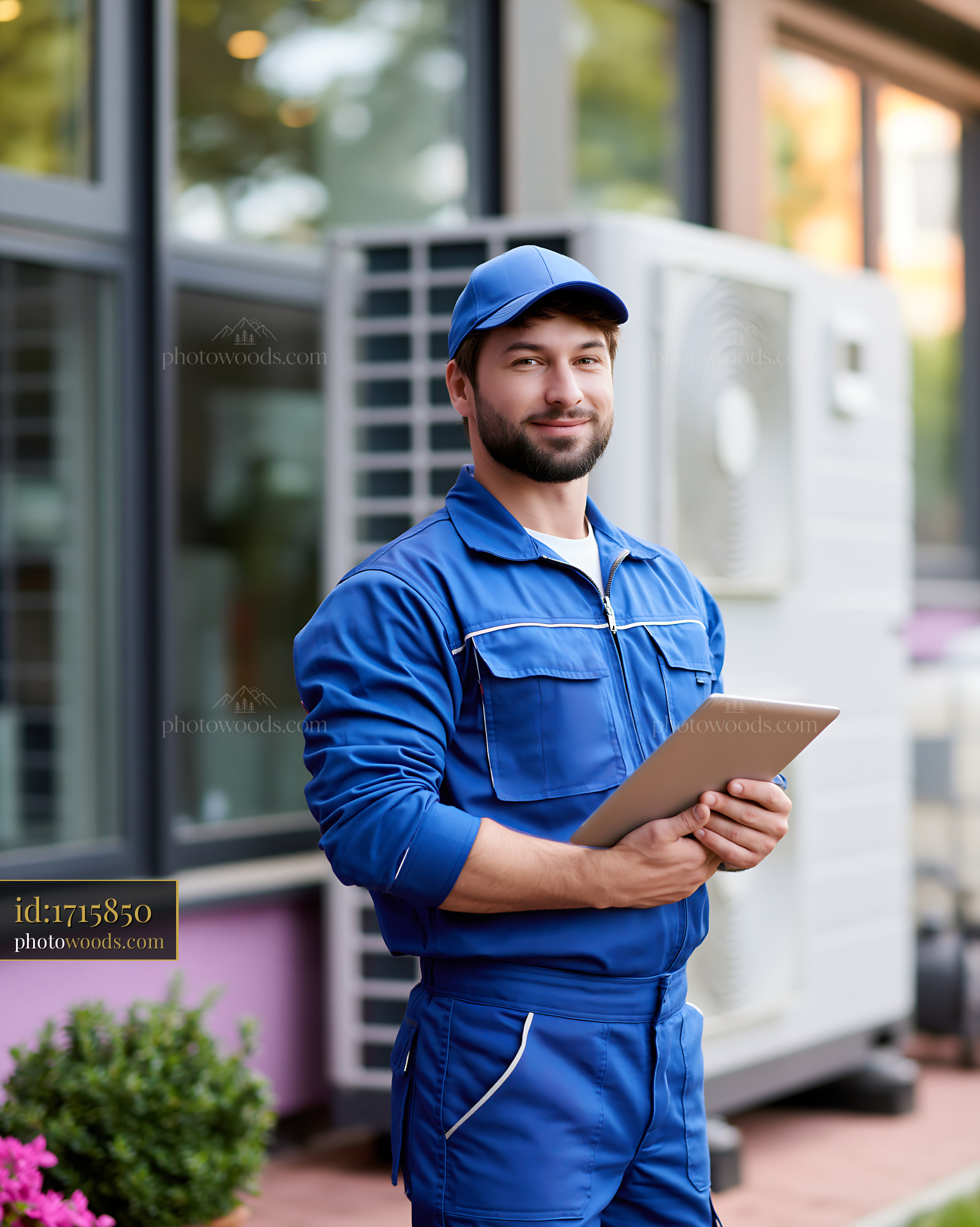 Apprentice Craftsman With Tablet Working Outdoors