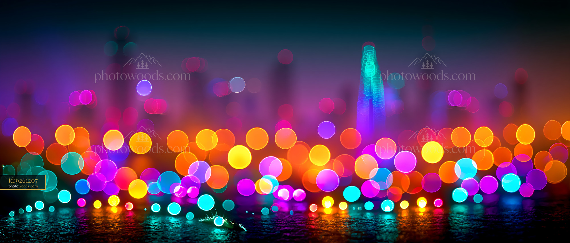 Colorful City Lights Create a Vibrant Atmosphere at Night
