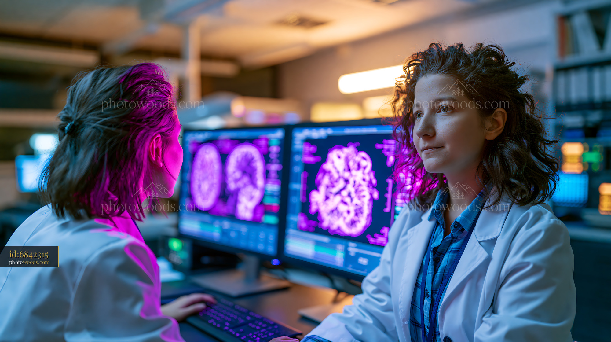 Radiologist Reviewing AI-assisted Scans in a Medical Lab