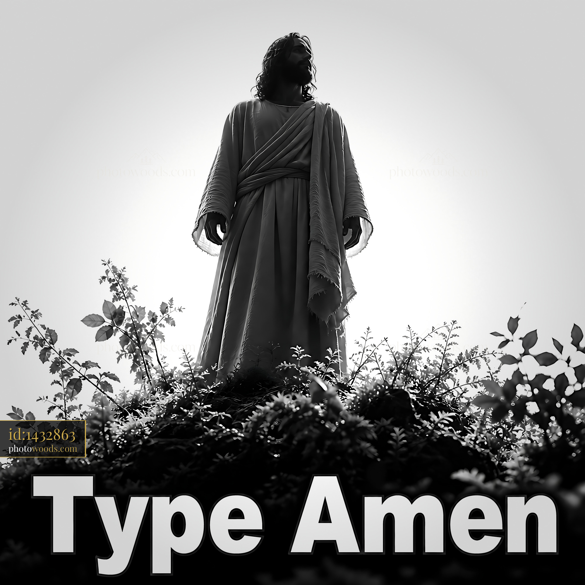 Jesus Stands on a Hill With Arms Raised as Sunlight Shines Down