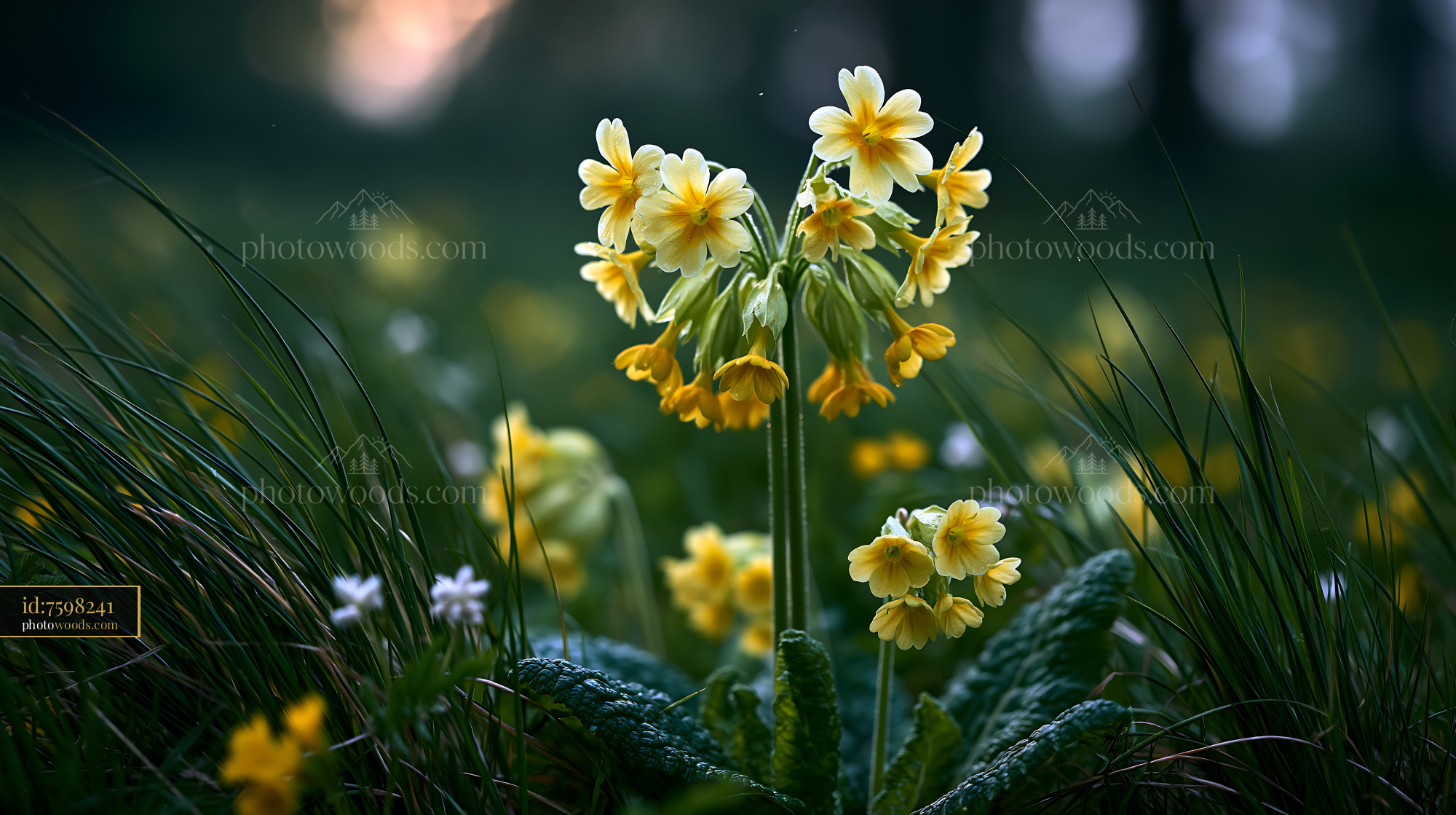 Cowslip Flowers in Meadow During Springtime