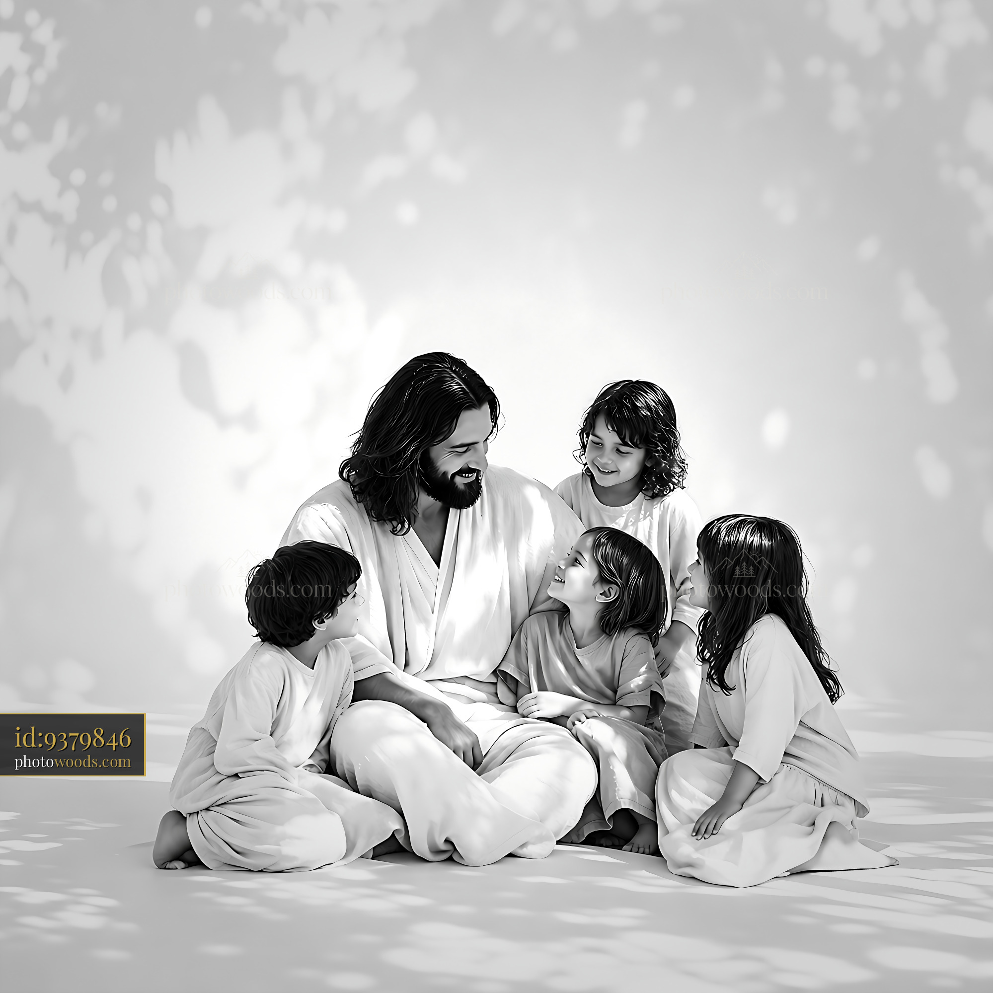 Man Sitting With Children Sharing Stories and Laughter