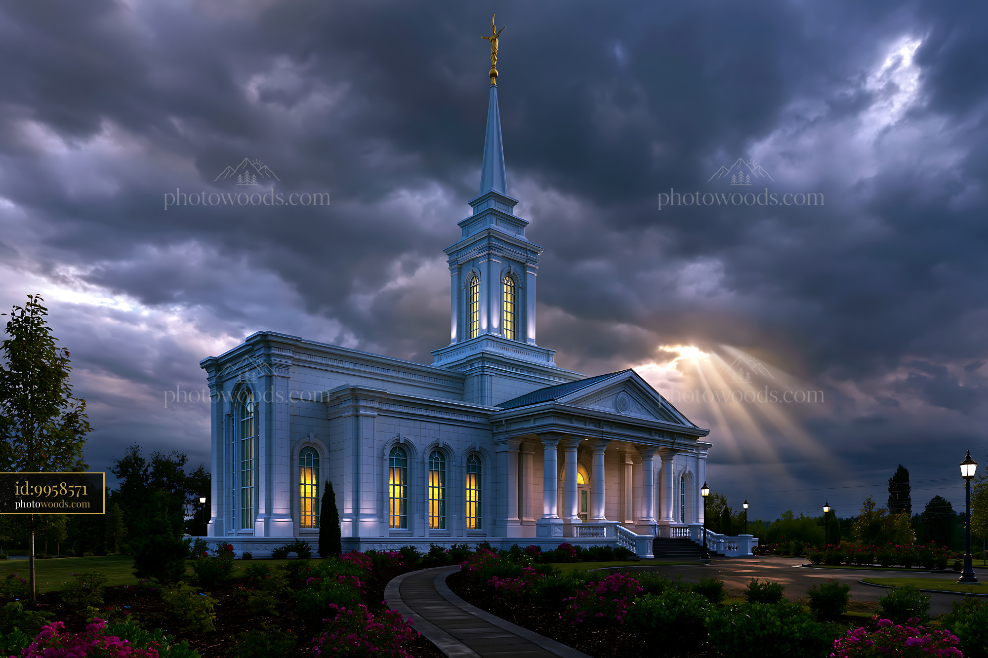 Architectural Photography of Church at Sunset