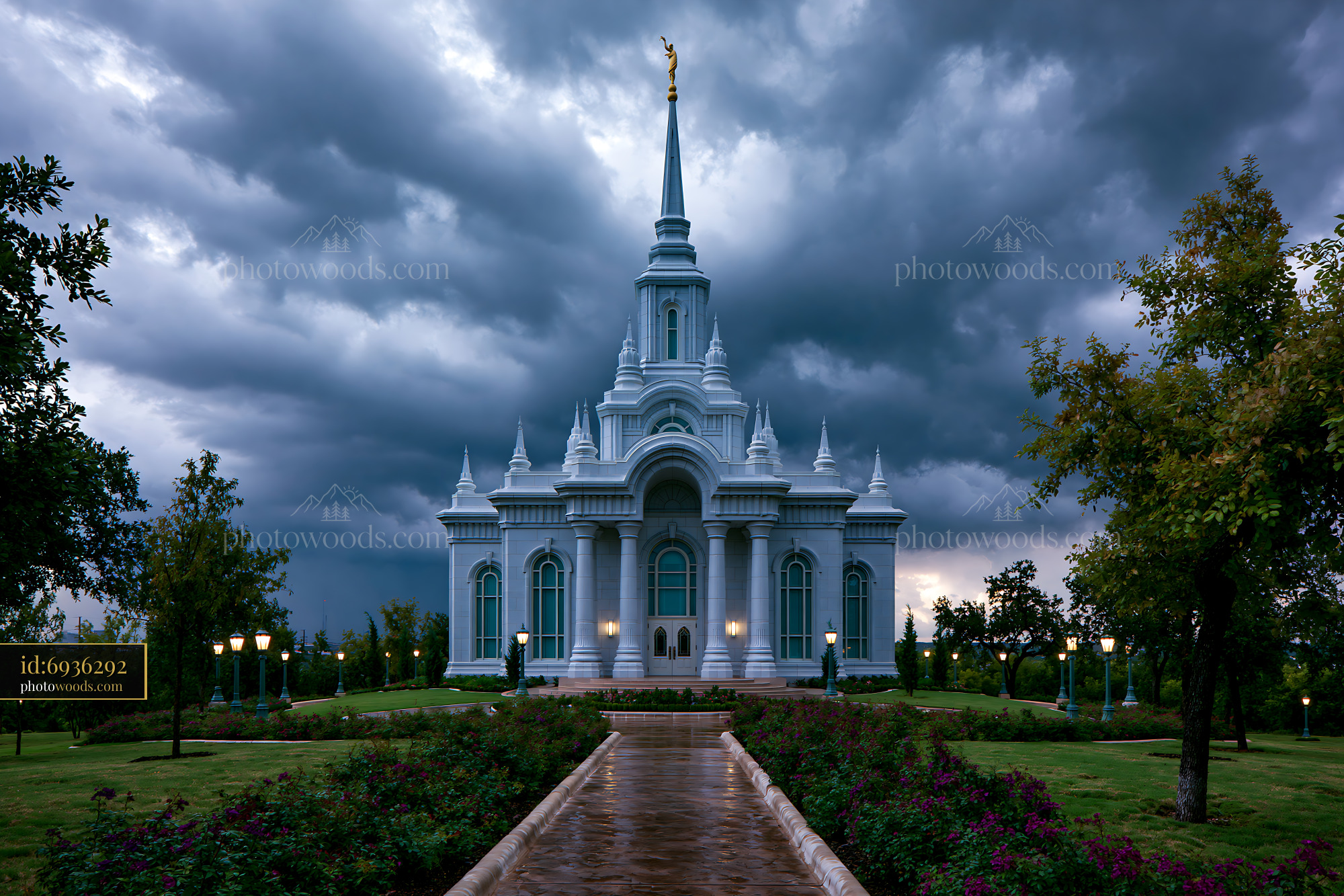 Architectural Photography of Temple With Dark Stormy Sky