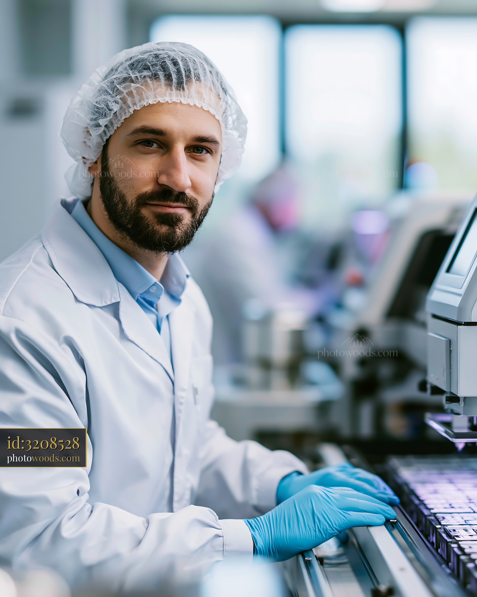 Quality Inspector Working With Camera Inspection System in Lab
