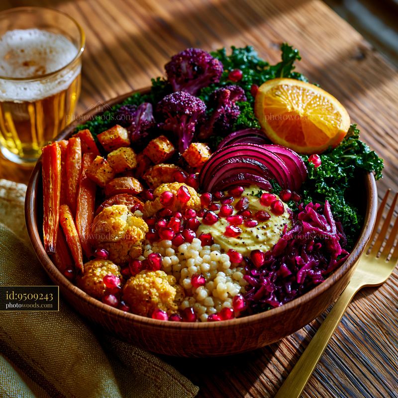 Vibrant Buddha Bowl With Roasted Vegetables and Grains