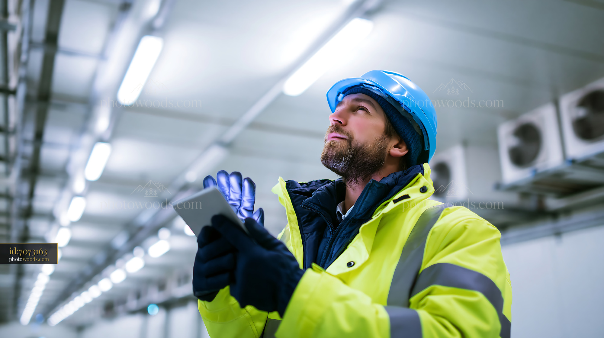 Heating Technician Checking Sensors in Cooling System Facility