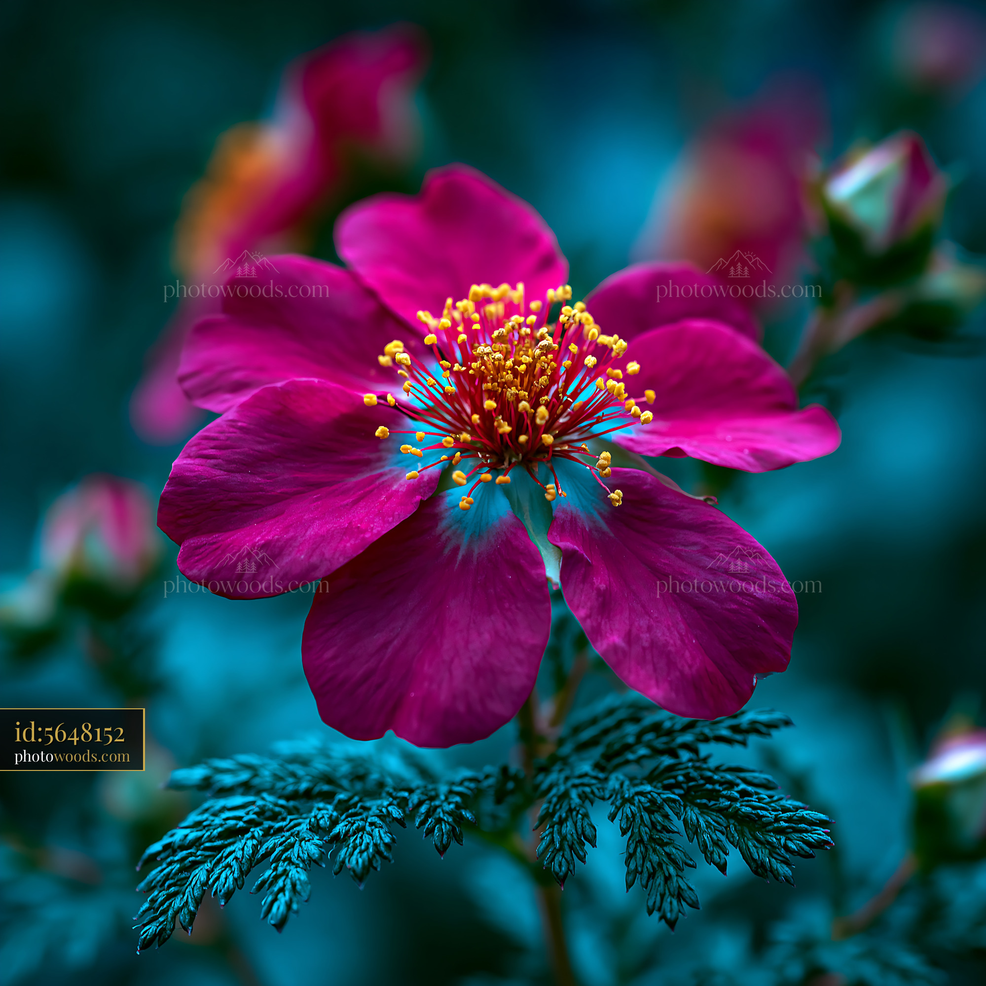 Flower Blooms in Garden With Colorful Petals and Green Leaves