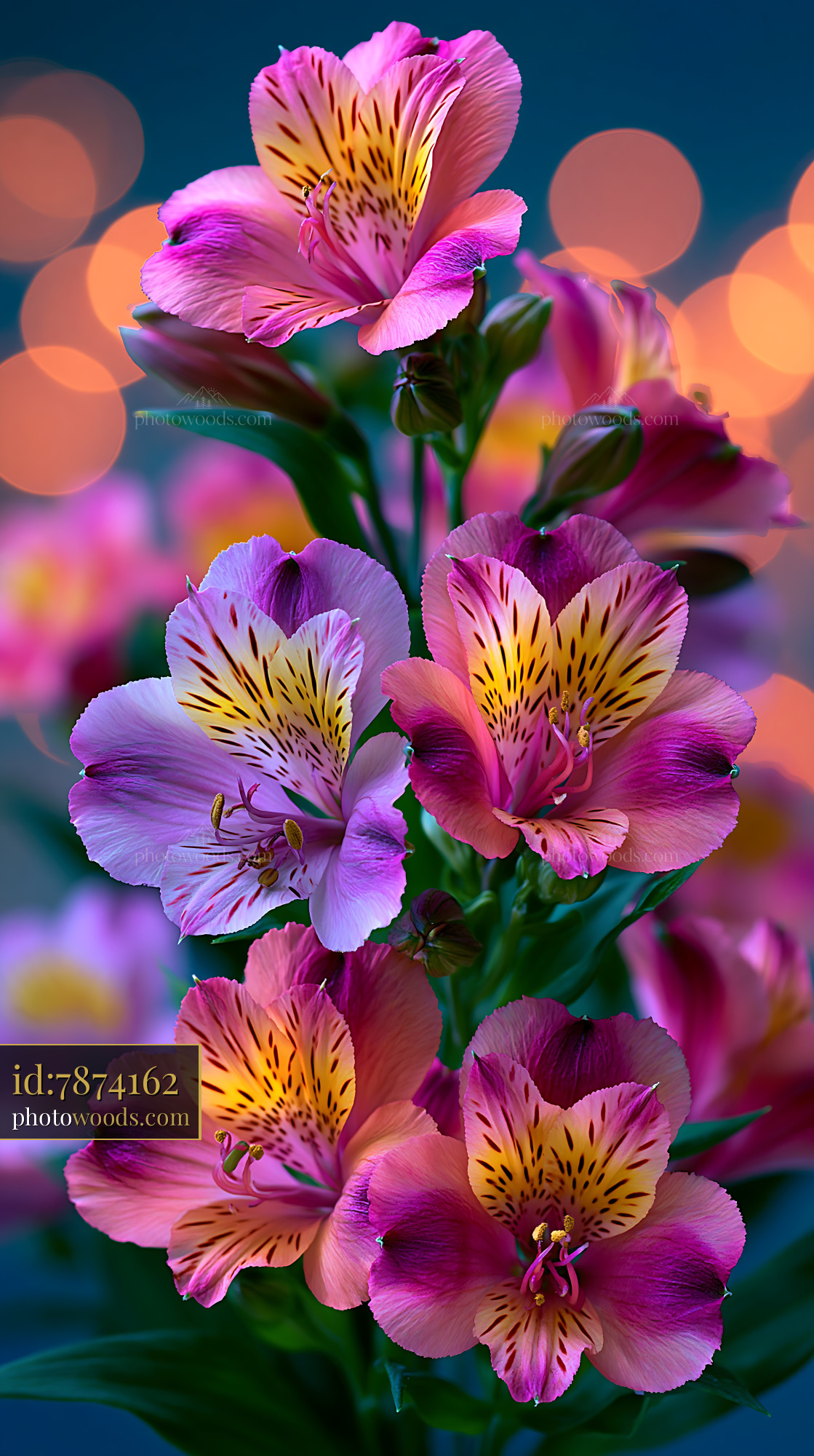 Alstroemeria Flowers Bloom With Bright Colors and Soft Lights