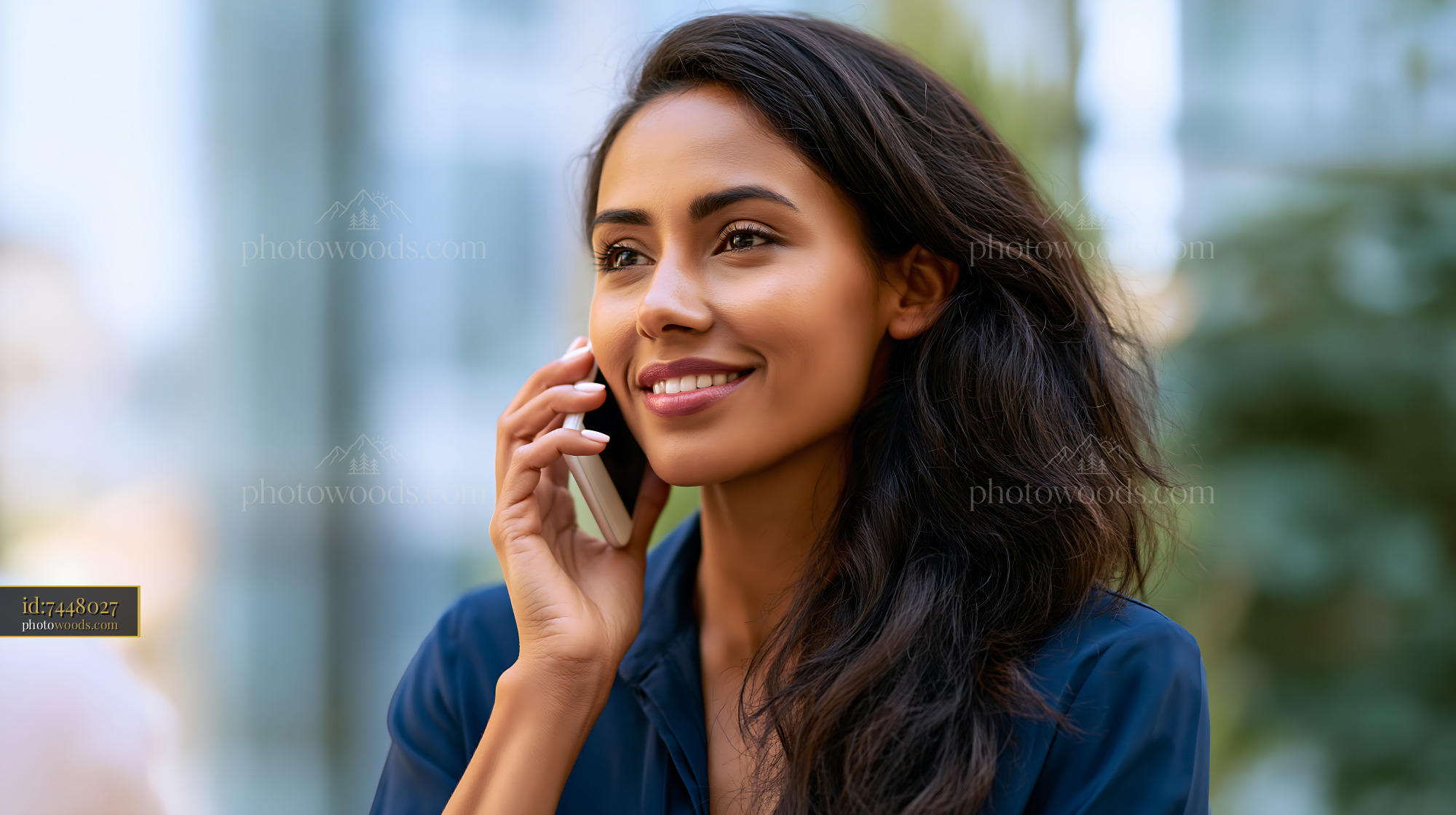 Woman Talking on the Phone in an Outdoor Setting