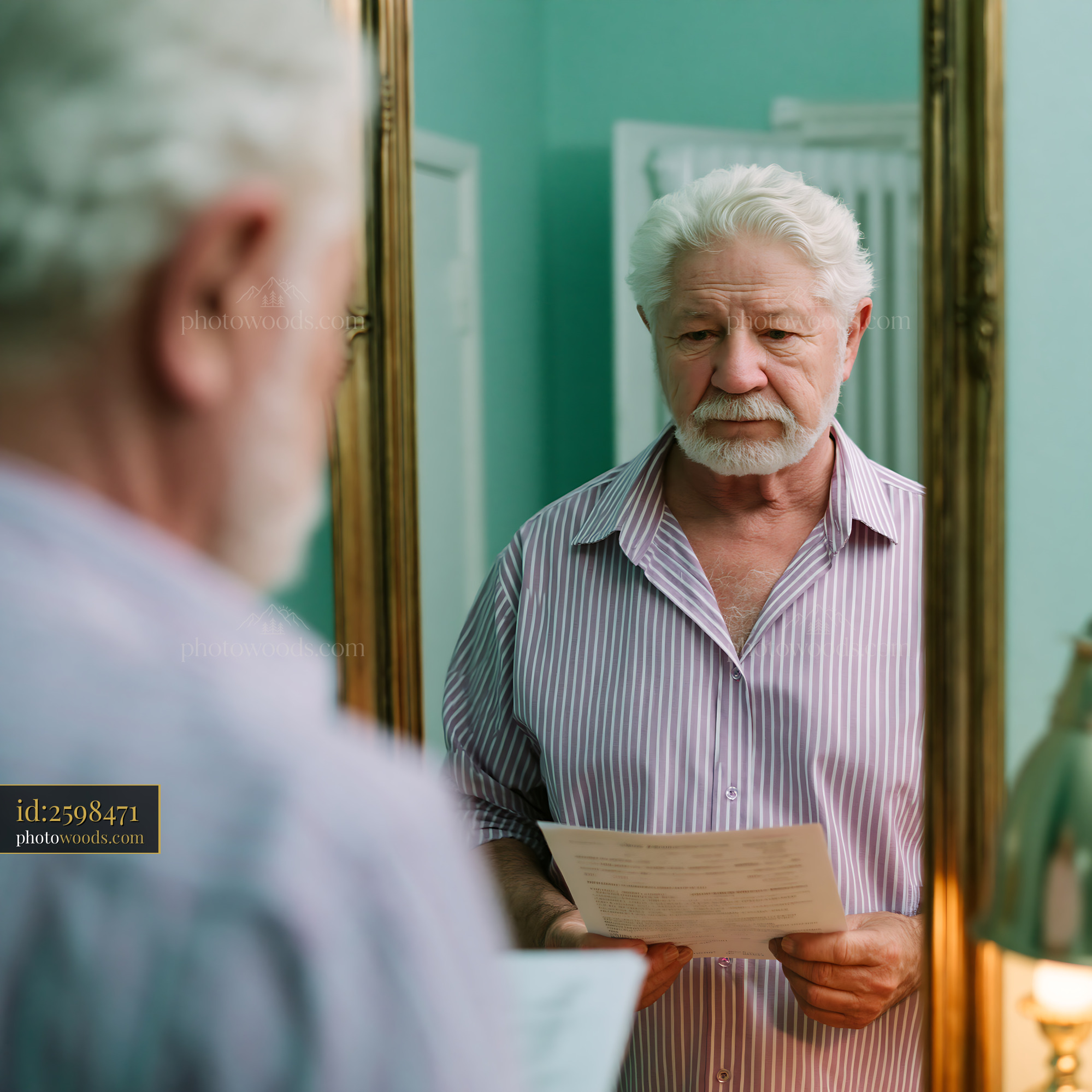 Retiree Reviewing Pension Documents in a Home Setting